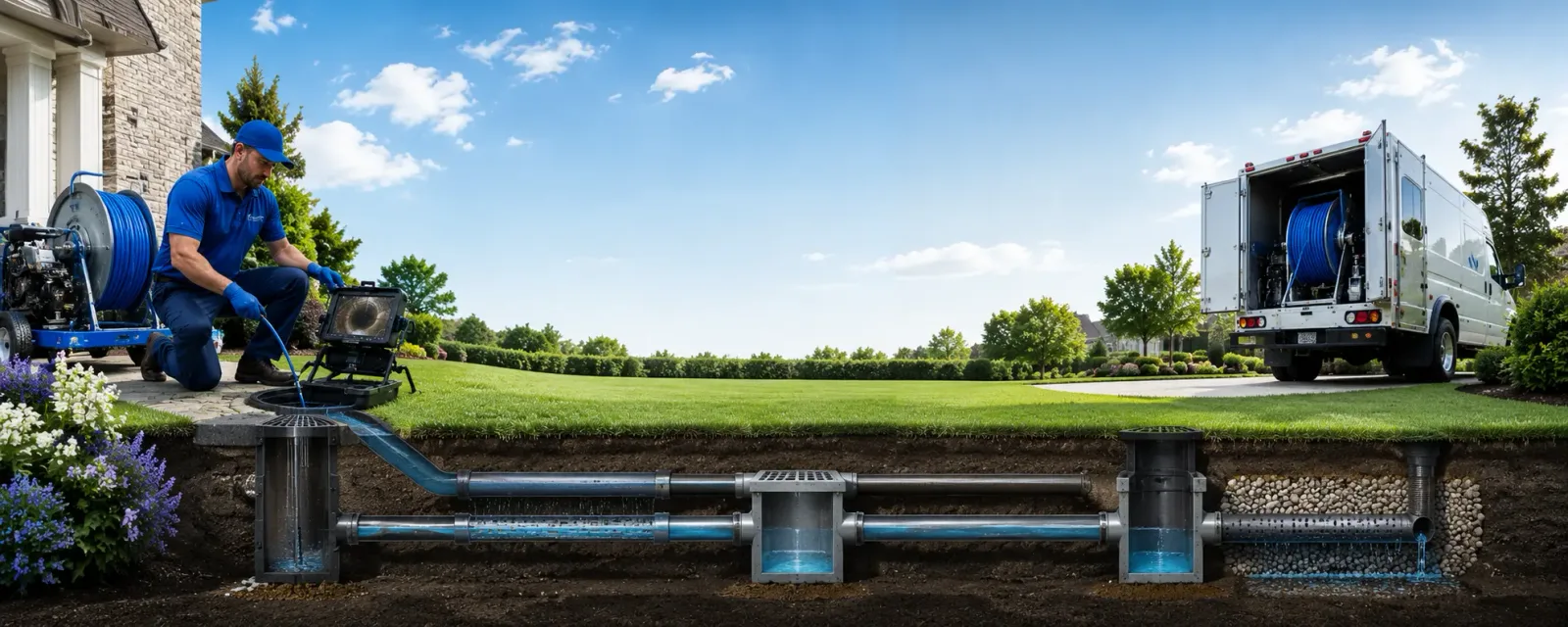 Outdoor drain cleaning information for Rock, MI